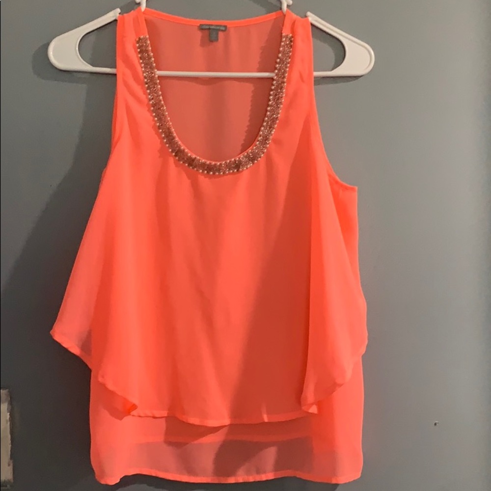 Fluorescent Pink Embellished Blouse